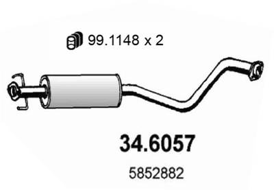 Mittelschalldämpfer Asso 34.6057