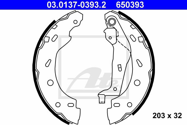 Bremsbackensatz Hinterachse ATE 03.0137-0393.2