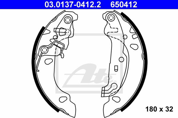 Bremsbackensatz Hinterachse ATE 03.0137-0412.2