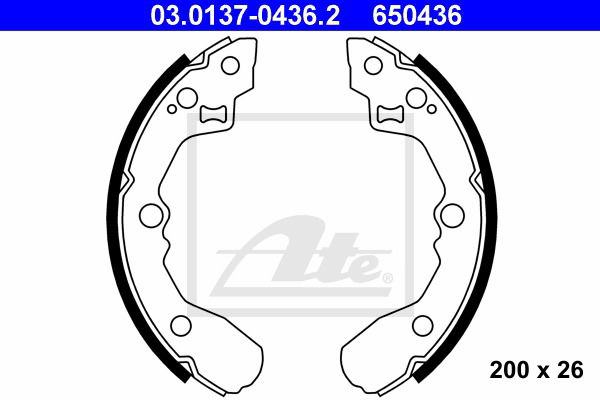 Bremsbackensatz Hinterachse ATE 03.0137-0436.2