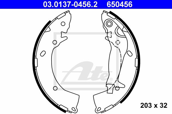 Bremsbackensatz Hinterachse ATE 03.0137-0456.2