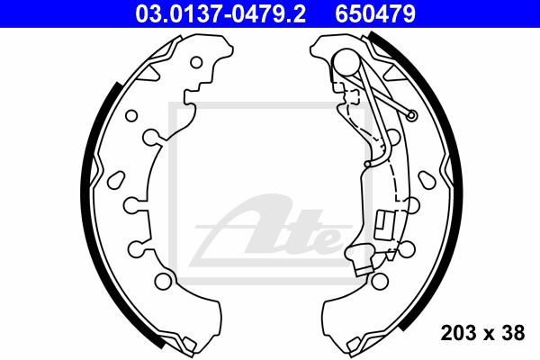 Bremsbackensatz Hinterachse ATE 03.0137-0479.2