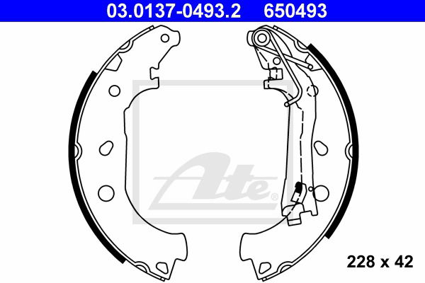 Bremsbackensatz Hinterachse ATE 03.0137-0493.2