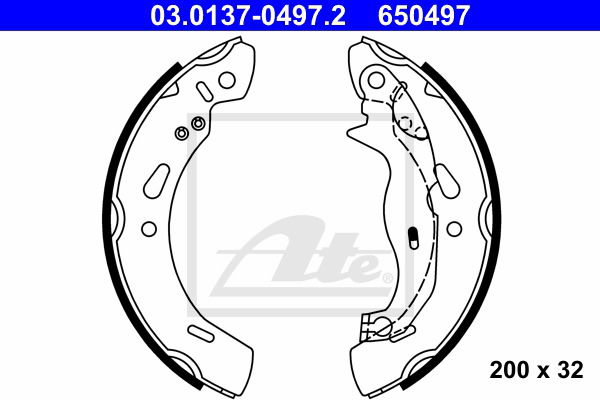 Bremsbackensatz Hinterachse ATE 03.0137-0497.2