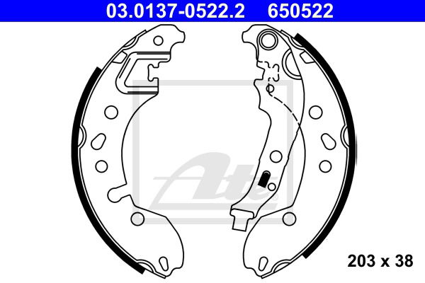 Bremsbackensatz Hinterachse ATE 03.0137-0522.2