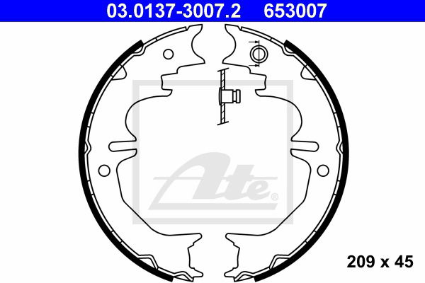 Bremsbackensatz, Feststellbremse Hinterachse ATE 03.0137-3007.2