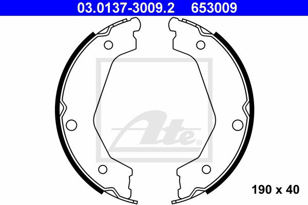 Bremsbackensatz, Feststellbremse Hinterachse ATE 03.0137-3009.2