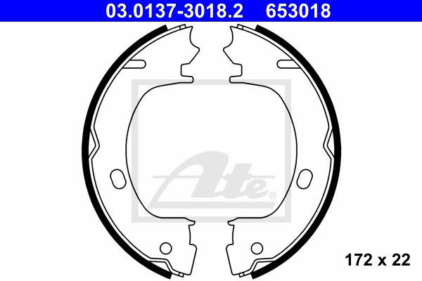 Bremsbackensatz, Feststellbremse Hinterachse ATE 03.0137-3018.2