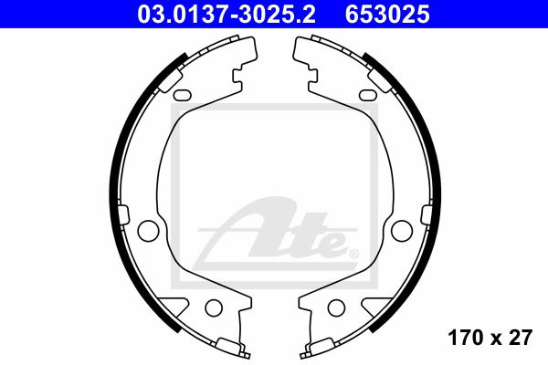 Bremsbackensatz, Feststellbremse Hinterachse ATE 03.0137-3025.2