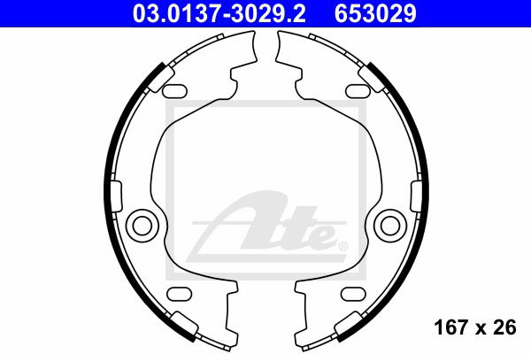 Bremsbackensatz, Feststellbremse Hinterachse ATE 03.0137-3029.2