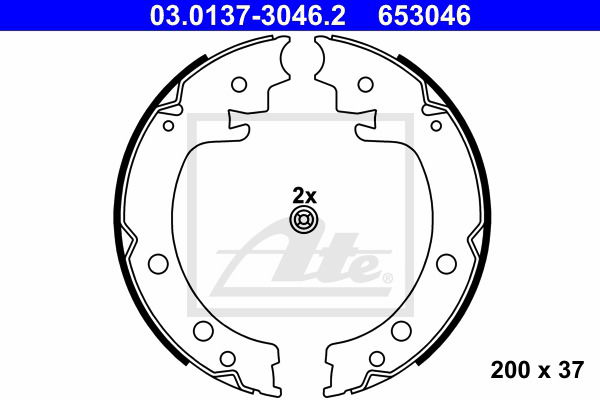 Bremsbackensatz, Feststellbremse Hinterachse ATE 03.0137-3046.2