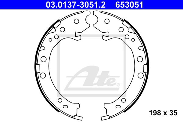 Bremsbackensatz, Feststellbremse Hinterachse ATE 03.0137-3051.2