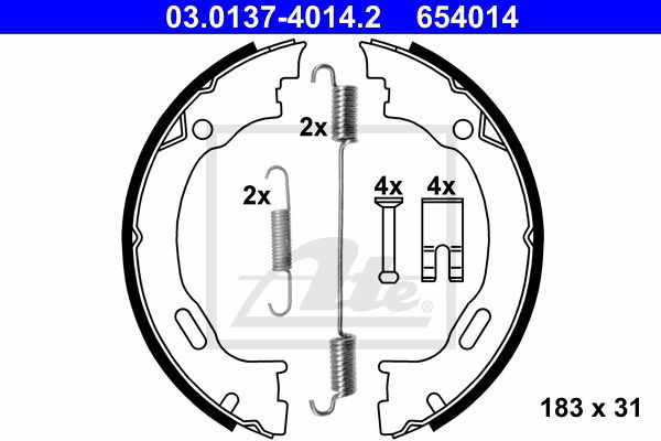 Bremsbackensatz, Feststellbremse Hinterachse ATE 03.0137-4014.2