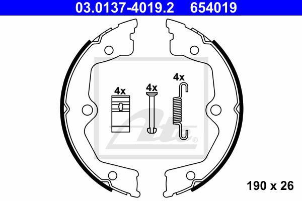 Bremsbackensatz, Feststellbremse Hinterachse ATE 03.0137-4019.2