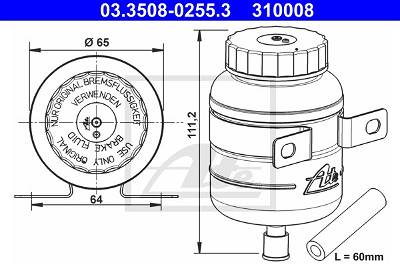 Ausgleichsbehälter, Bremsflüssigkeit ATE 03.3508-0255.3