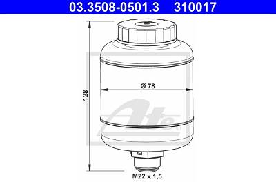 Ausgleichsbehälter, Bremsflüssigkeit ATE 03.3508-0501.3
