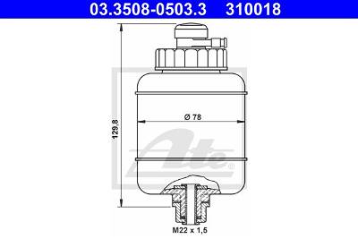 Ausgleichsbehälter, Bremsflüssigkeit ATE 03.3508-0503.3