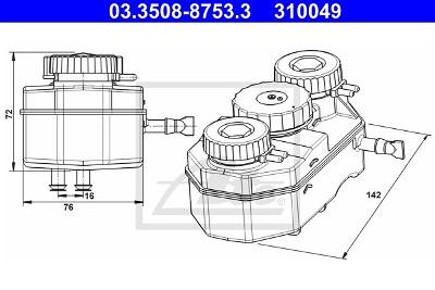 Ausgleichsbehälter, Bremsflüssigkeit ATE 03.3508-8753.3