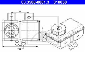 Ausgleichsbehälter, Bremsflüssigkeit Motorraum ATE 03.3508-8801.3