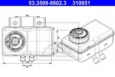 Ausgleichsbehälter, Bremsflüssigkeit ATE 03.3508-8802.3