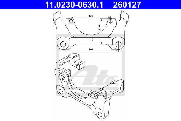 Halter, Bremssattel Vorderachse ATE 11.0230-0630.1