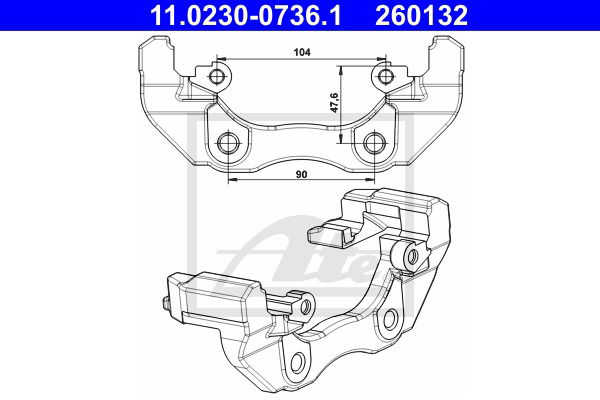 Halter, Bremssattel Vorderachse ATE 11.0230-0736.1