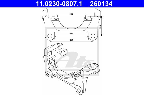 Halter, Bremssattel Vorderachse ATE 11.0230-0807.1