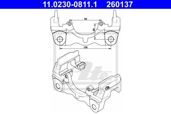 Halter, Bremssattel Hinterachse ATE 11.0230-0811.1