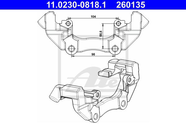 Halter, Bremssattel Vorderachse ATE 11.0230-0818.1