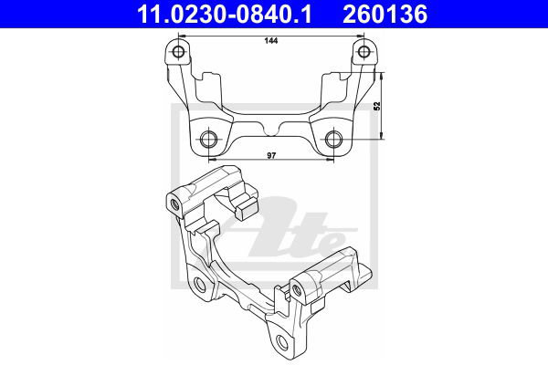 Halter, Bremssattel Hinterachse ATE 11.0230-0840.1