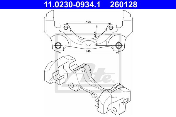 Halter, Bremssattel Vorderachse ATE 11.0230-0934.1