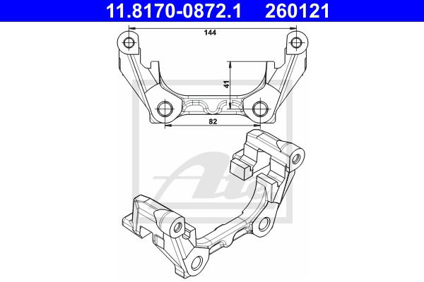 Halter, Bremssattel Hinterachse ATE 11.8170-0872.1