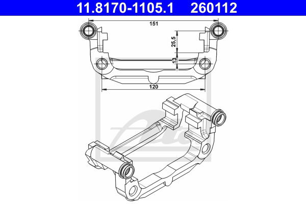 Halter, Bremssattel ATE 11.8170-1105.1