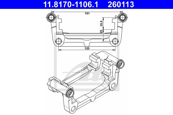 Halter, Bremssattel ATE 11.8170-1106.1