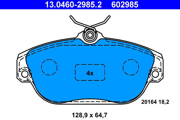 Bremsbelagsatz, Scheibenbremse Vorderachse ATE 13.0460-2985.2