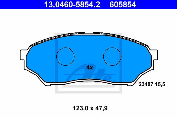 Bremsbelagsatz, Scheibenbremse Vorderachse ATE 13.0460-5854.2