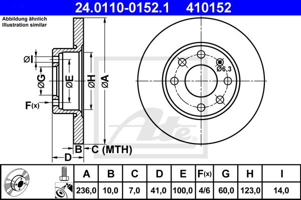 Bremsscheibe Vorderachse ATE 24.0110-0152.1