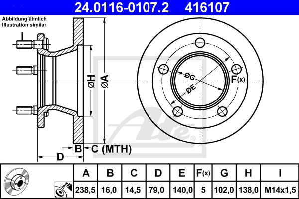 Bremsscheibe Vorderachse ATE 24.0116-0107.2