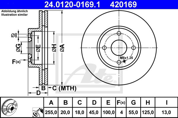 Bremsscheibe Vorderachse ATE 24.0120-0169.1