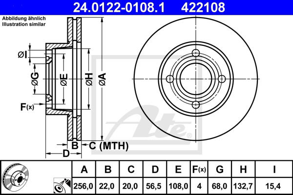 Bremsscheibe Vorderachse ATE 24.0122-0108.1