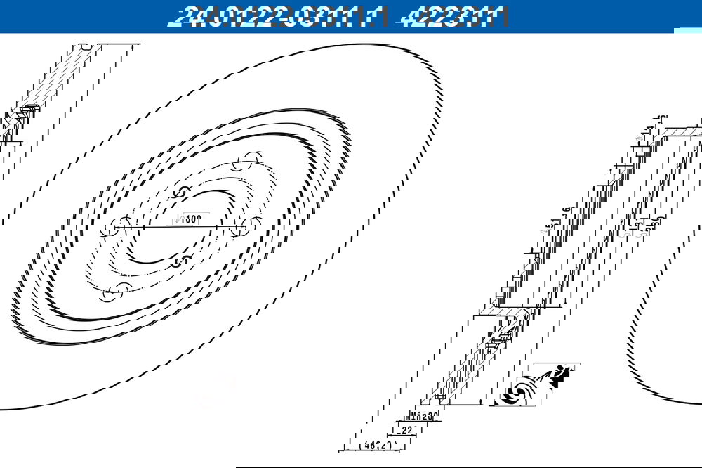 ATE Bremsscheibe Vorderachse  24.0122-0311.1