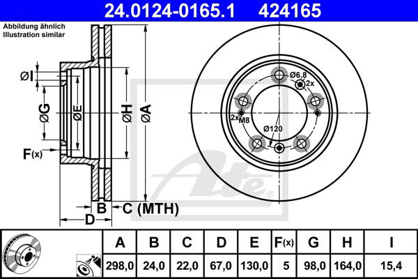 Bremsscheibe Vorderachse ATE 24.0124-0165.1