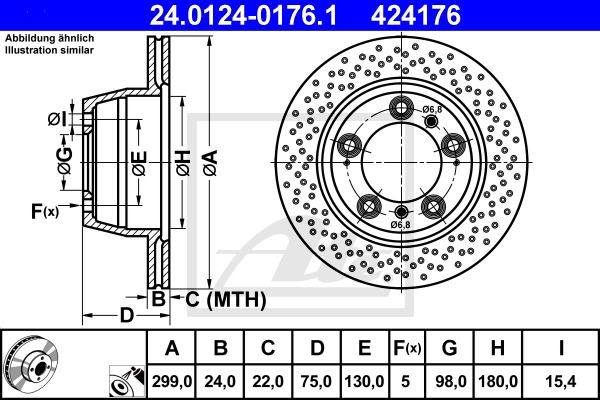 Bremsscheibe Hinterachse ATE 24.0124-0176.1