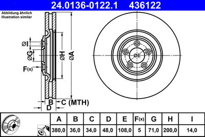 Bremsscheibe Vorderachse ATE 24.0136-0122.1