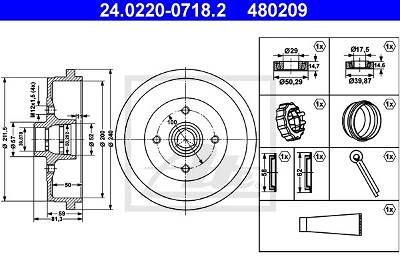 Bremstrommel Hinterachse ATE 24.0220-0718.2