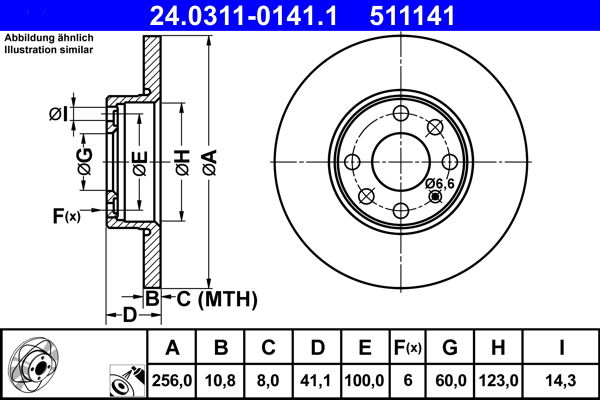 Bremsscheibe Vorderachse ATE 24.0311-0141.1