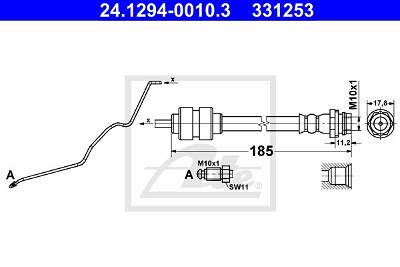 Bremsschlauch Hinterachse links ATE 24.1294-0010.3