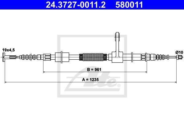 Seilzug, Feststellbremse hinten links ATE 24.3727-0011.2