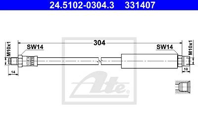 Bremsschlauch ATE 24.5102-0304.3