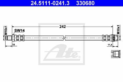 Bremsschlauch Vorderachse ATE 24.5111-0241.3